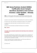 Qlik Sense Business Analyst &lpar;QSBA&rpar;  Certification Exam Sample  Questions Questions And Correct  Answers&sol; Latest Update &sol; Already  Graded
