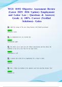 WGU D352 Objective Assessment Review &lpar;Latest 2025&sol; 2026 Update&rpar; Employment and Labor Law &vert; Questions & Answers&vert; Grade A&vert; 100&percnt; Correct &lpar;Verified Solutions&rpar;