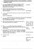 Professional Selling practice exam questions n answers graded A&plus; 2025