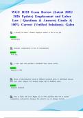 WGU D352 Exam Review &lpar;Latest 2025&sol; 2026 Update&rpar; Employment and Labor Law &vert; Questions & Answers&vert; Grade A&vert; 100&percnt; Correct &lpar;Verified Solutions&rpar;