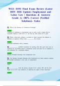 WGU D352 Final Exam Review &lpar;Latest 2025&sol; 2026 Update&rpar; Employment and Labor Law &vert; Questions & Answers&vert; Grade A&vert; 100&percnt; Correct &lpar;Verified Solutions&rpar;