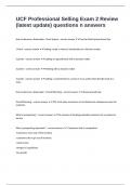 UCF Professional Selling Exam 2 Review &lpar;latest update&rpar; questions n answers