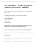 Vicki West Exam 1 Professional Selling questions with answers graded A&plus;