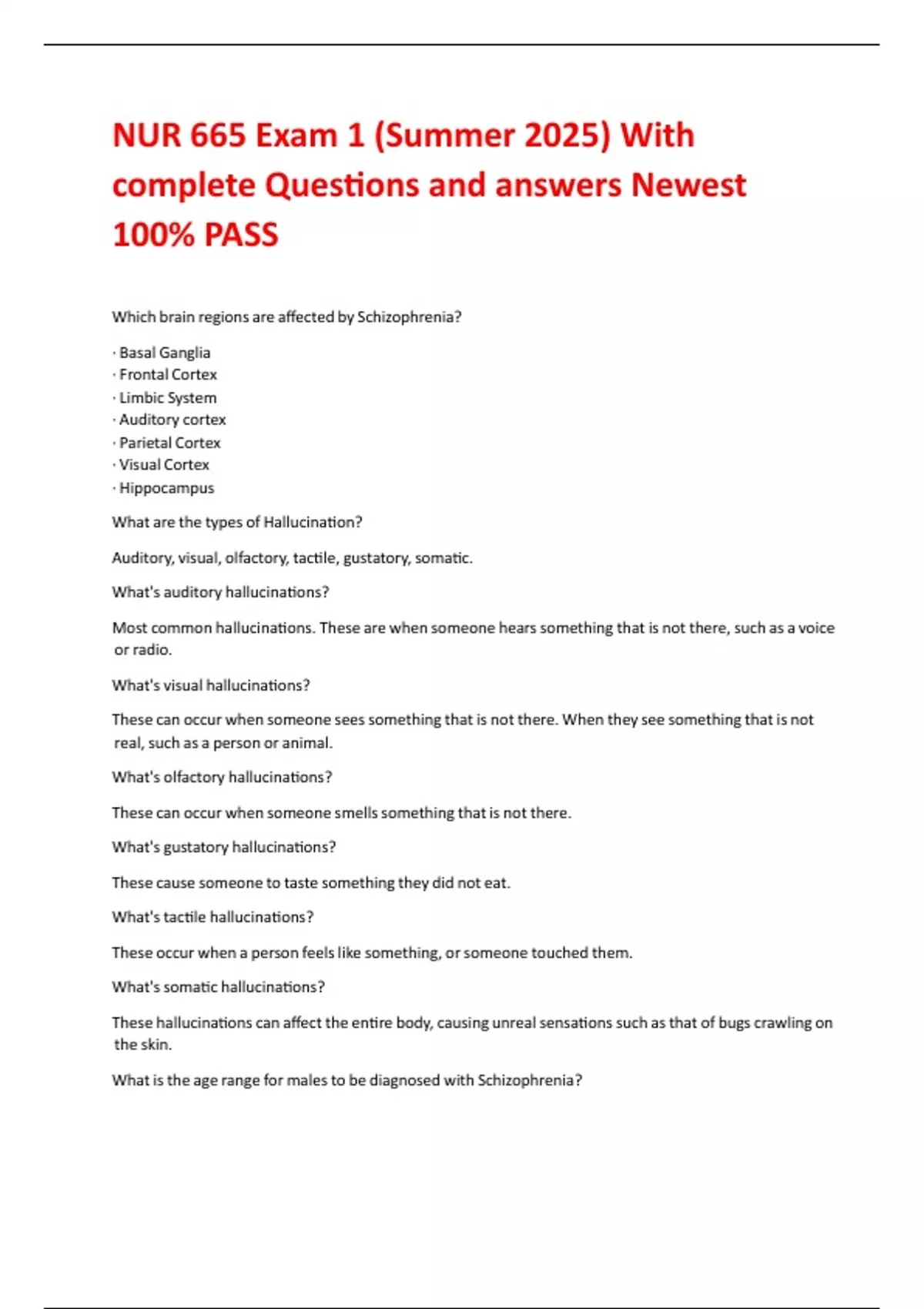 NUR 665 Exam 1 (Summer 2025) With complete Questions and answers Newest ...