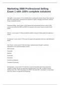 Marketing 3580 Professional Selling Exam 1 with 100&percnt; complete solutions
