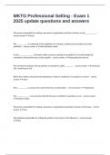 MKTG Professional Selling - Exam 1 2025 update questions and answers 