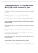 Professional Selling Exam &num;1 Professor Noll &lpar;CH 1-6&rpar; well answered to pass