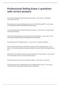 Professional Selling Exam 1 questions with correct answers 