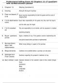 Professional Selling Exam &num;3 Chapters 11-17 questions with verified answers passed
