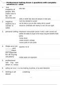 Professional Selling Exam 1 questions with complete solutions A&plus; rated