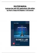 Solution manual  for business law with UCC applications 16th edition  by Paul A&period; Sukys All Chapters 1-34 Covered 