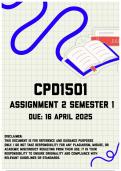CPD1501 Assignment 2 Semester 1 &vert; Due 16 April 2025