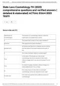 State Laws Cosmetology TN &lpar;2025&rpar; comprehensive questions and verified answers &lpar; detailed & elaborated&rpar; ACTUAL EXAM 2025 TEST&excl;&excl;