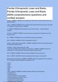 Florida Chiropractic Laws and Rules&comma; Florida Chiropractic Laws and Rules &lpar;2025&rpar; comprehensive questions and verified answers
