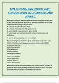 CMS ATI MATERNAL &lpar;Mother Baby&rpar;  REVISION STUDY QUIZ COMPLETE AND  VERIFIED