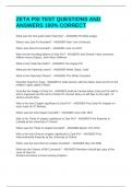 ZETA PSI TEST QUESTIONS AND ANSWERS 100&percnt; CORRECT 