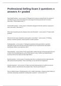 Professional Selling Exam 2 questions n answers A&plus; graded