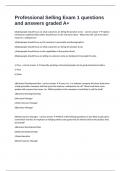 Professional Selling Exam 1 questions and answers graded A&plus;