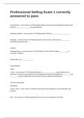 Package deal for PROFESSIONAL SELLING exam with verified solutions