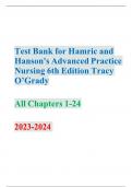TEST BANK FOR Hamric and Hanson's Advanced Practice Nursing 6th Edition by Mary Fran Tracy&comma; Eileen T&period; O'Grady &vert;Complete Guide A&plus;