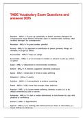 TABE Vocabulary Exam Questions and answers 2025&period;