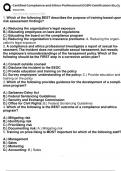 Certified Compliance and Ethics Professional CCEP Certification Exam 2025 Real&sol;Authentic Exam 100&percnt; Full Length Exam With Answers
