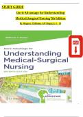 Davis Advantage for Understanding Medical-Surgical Nursing 7th Edition STUDY GUIDE By Williams & Hopper All 57 Chapters Covered&comma; Verified Latest Edition