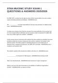 STAN MUCINIC STUDY EXAM 1 QUESTIONS & ANSWERS 2025&sol;2026