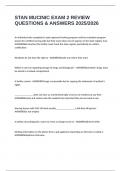 STAN MUCINIC EXAM 2 REVIEW QUESTIONS & ANSWERS 2025&sol;2026