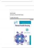 Test Bank by Womble Kincheloe Introductory Mental Health Nursing 4th Edition