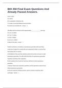 BIO 250 Final Exam Questions And Already Passed Answers&period;