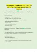 Investments Final Exam V2 UPDATED  ACTUAL Questions and CORRECT  Answers