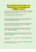 DIT 121 FINAL EXAM &lpar;UNITS 7-11&rpar; UPDATED ACTUAL Questions and  CORRECT Answers