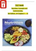TEST BANK For Nutrition&colon; Concepts and Controversies&comma; 5th Edition by Sizer & Whitney&comma; All Chapters 1 - 15 Complete&comma; Verified Latest Edition&comma; ISBN&colon; 9780176892869