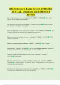 DIT Semester 1 Exam Review UPDATED ACTUAL Questions and CORRECT  Answers
