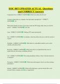 EOC DIT  Bundled Exam Questions and CORRECT Answers