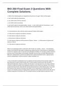 BIO 250 Final Exam 3 Questions With Complete Solutions&period; 