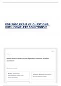 PSB 2000 EXAM &num;2 QUESTIONS WITH COMPLETE SOLUTIONS&excl;&excl; 