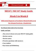 NR 547 Final Exam Study Guide &lpar;Week 5 - 8&rpar;&colon; Differential Diagnosis to Pass the Exam &lpar;2025 &sol; 2026&rpar;&comma; 100&percnt; Verified