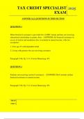    NCHM TAX CREDIT SPECIALIST EXAM QUESTIONS AND ANSWERS 2025