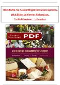 TEST BANK For Accounting Information Systems 4th Edition by Vernon Richardson&comma; Verified Chapters 1 - 28 Questions With Complete Solutions&period;