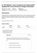 EL 5703 Module 1 Quiz &vert; Questions and Answers&vert;2025 Update&vert;100&percnt; Correct-American College of Education