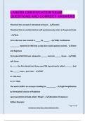 LASERS CERTIFICATION EXAM QUESTIONS AND CORRECT ANSWERS