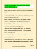 Logical Fallacies Study Guide Exam  Q&A 100&percnt; Solved