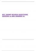NCC WHNP REVIEW QUESTIONS QUIZZES & ANS GRADED A&plus;
