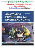TEST BANK FOR&colon; Anatomy & Physiology For Emergency Care 3rd Edition By Bryan Bledsoe Latest Update&period;