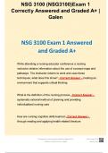 NSG3100 &sol; NSG 3100 &lpar;Latest 2024 &sol; 2025 Update&rpar; Fundamental Concepts & Skills for Nursing Practice I &vert; Questions and Verified Answers &vert; 100&percnt; Correct &vert; Grade A - Galen