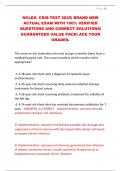 NCLEX- CRIS-TEST 2025&vert; BRAND NEW  ACTUAL EXAM WITH 100&percnt; VERIFIED  QUESTIONS AND CORRECT SOLUTIONS&vert;  GUARANTEED VALUE PACK&vert; ACE YOUR  GRADES&period;
