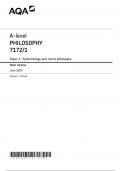 AQA A-level PHILOSOPHY Paper 1 JUNE 2024 MARK SCHEME&colon; Epistemology and moral philosophy