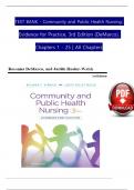 TEST BANK For Community and Public Health Nursing&colon; Evidence for Practice&comma; 3rd Edition by DeMarco&comma; Walsh&comma; Verified Chapters 1 - 25&comma; Complete Newest Version